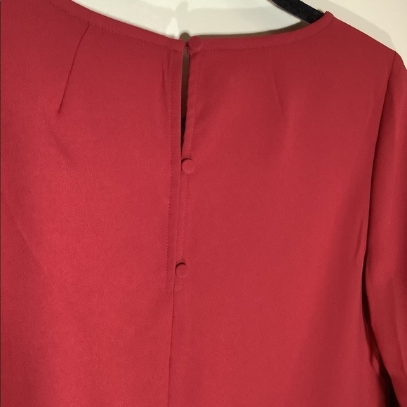 J CREW RUFFLED SLEEVES RED BLOUSE TALL NWT - Picture 6 of 8